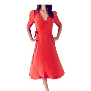 Fall dress! Burnt orange wrap dress